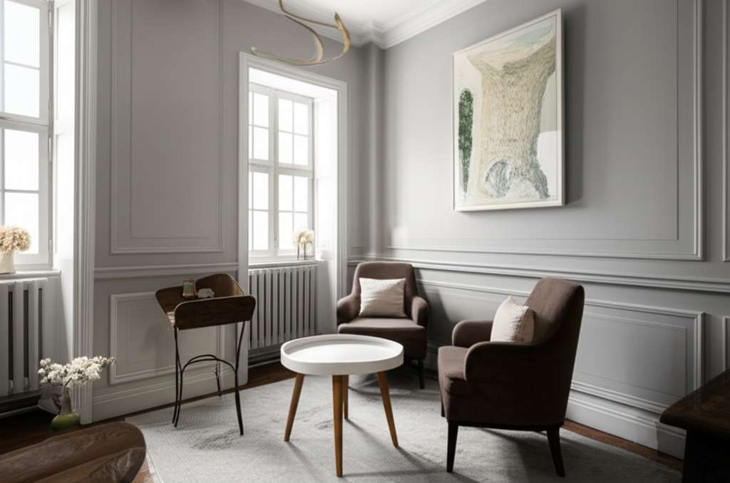 Generate a high-quality, relevant image prompt for an article about: Small Reception Room Design Ide