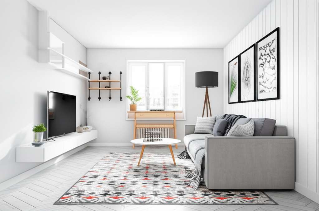Generate a high-quality, relevant image prompt for an article about: Small Rectangular Room Design I