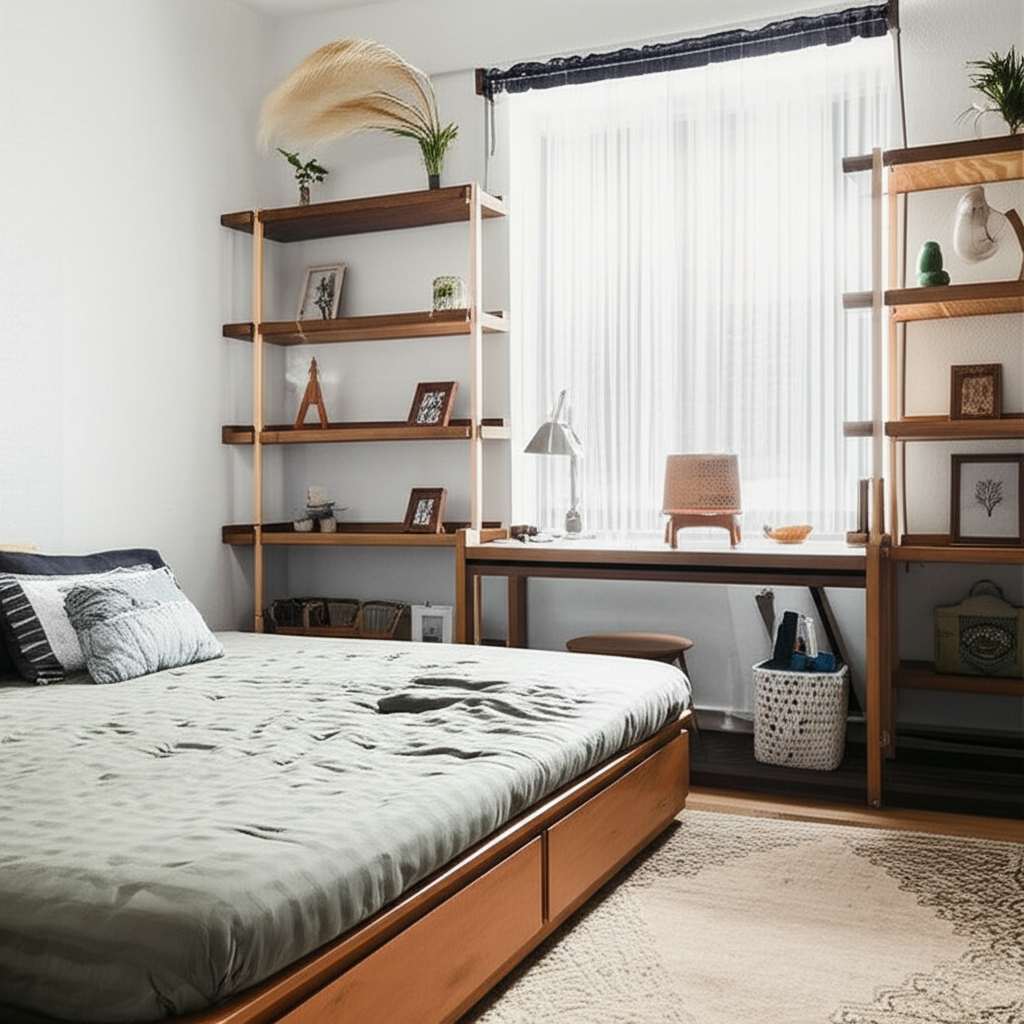 Generate a high-quality, relevant image prompt for an article about: Simple Small Room Design Ideas