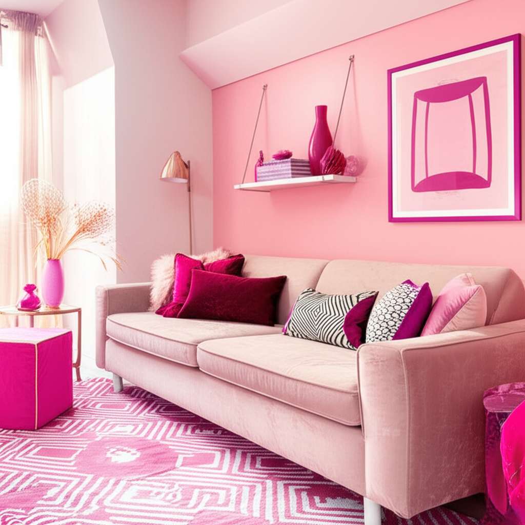 Generate a high-quality, relevant image prompt for an article about: Small Room Design Ideas Pink: B