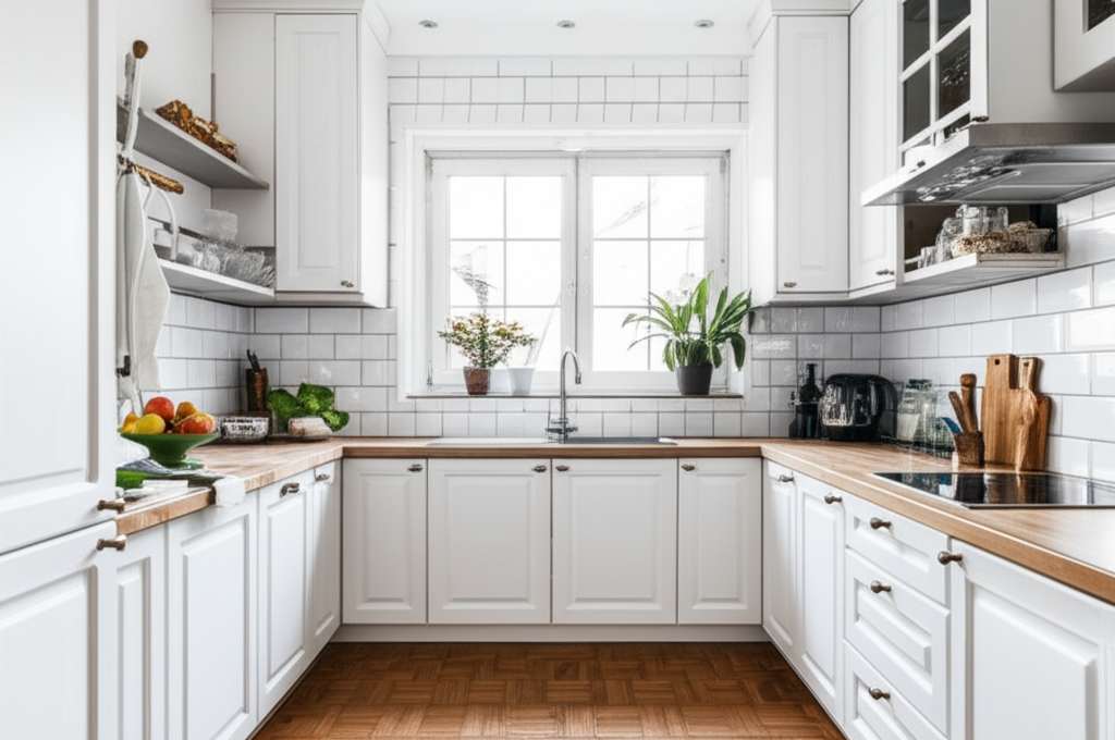 Generate a high-quality, relevant image prompt for an article about: Small Kitchen Interior Design I