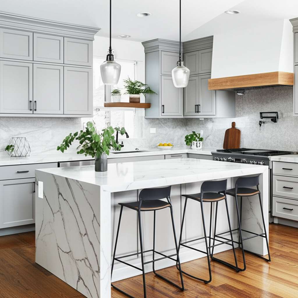 Generate a high-quality, relevant image prompt for an article about: 10 Modern Kitchen Decor Ideas: