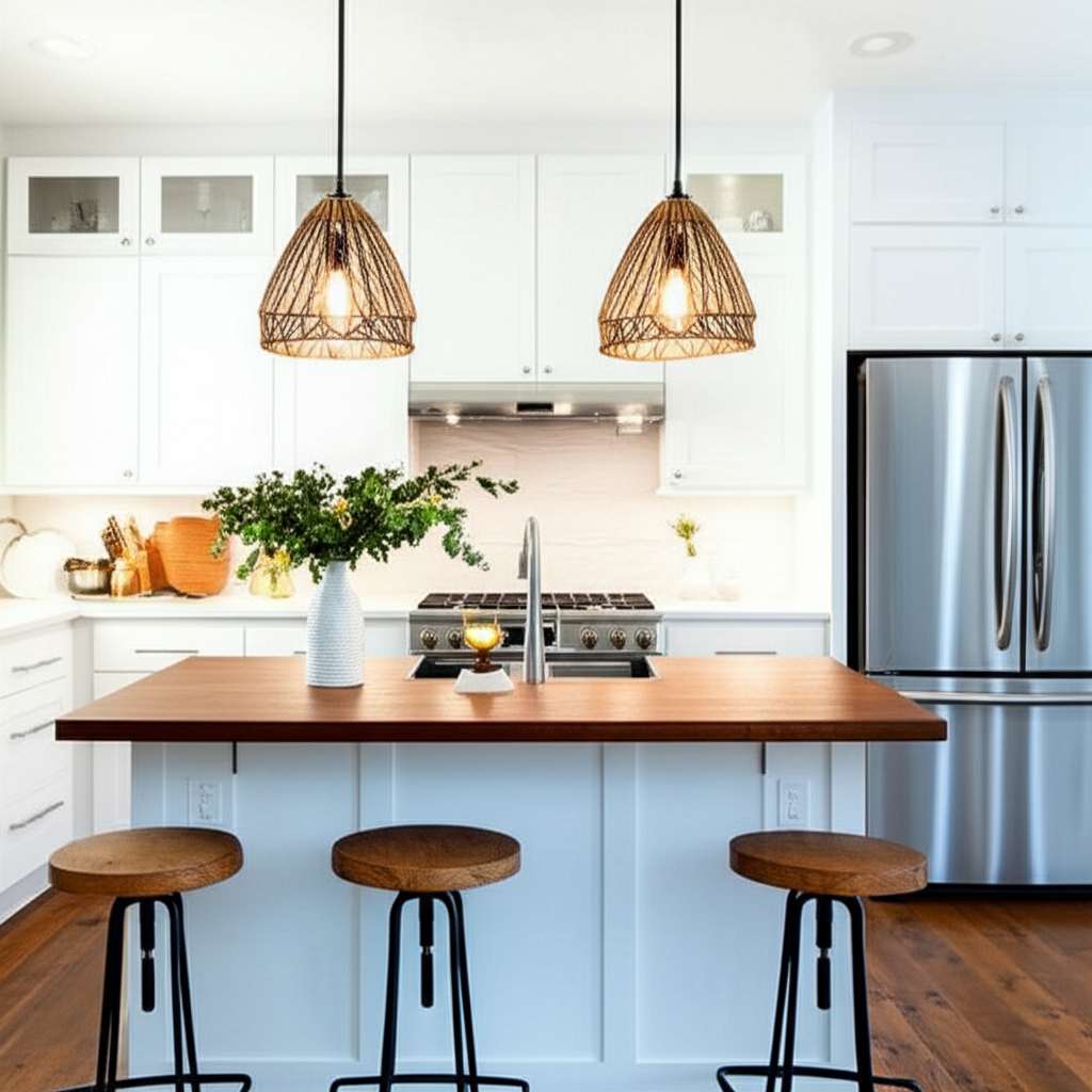 Generate a high-quality, relevant image prompt for an article about: 10 Modern Kitchen Decor Ideas: