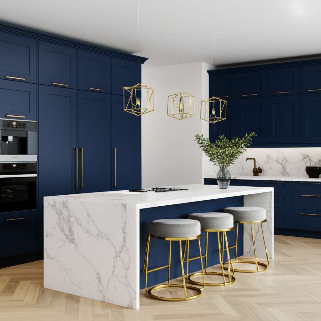 Generate a high-quality, relevant image prompt for an article about: 10 Luxury Kitchen Decor Trends: