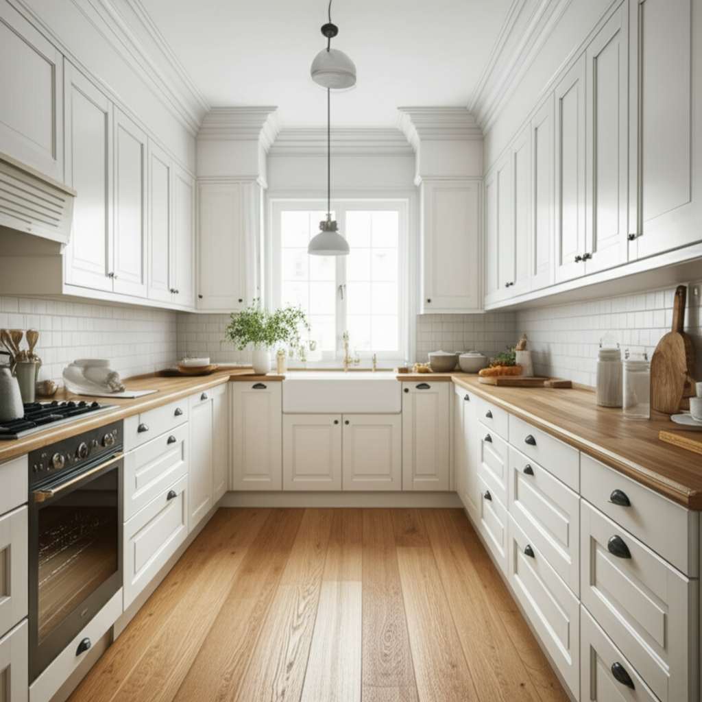 Generate a high-quality, relevant image prompt for an article about: 8 Scandinavian Kitchen Design T