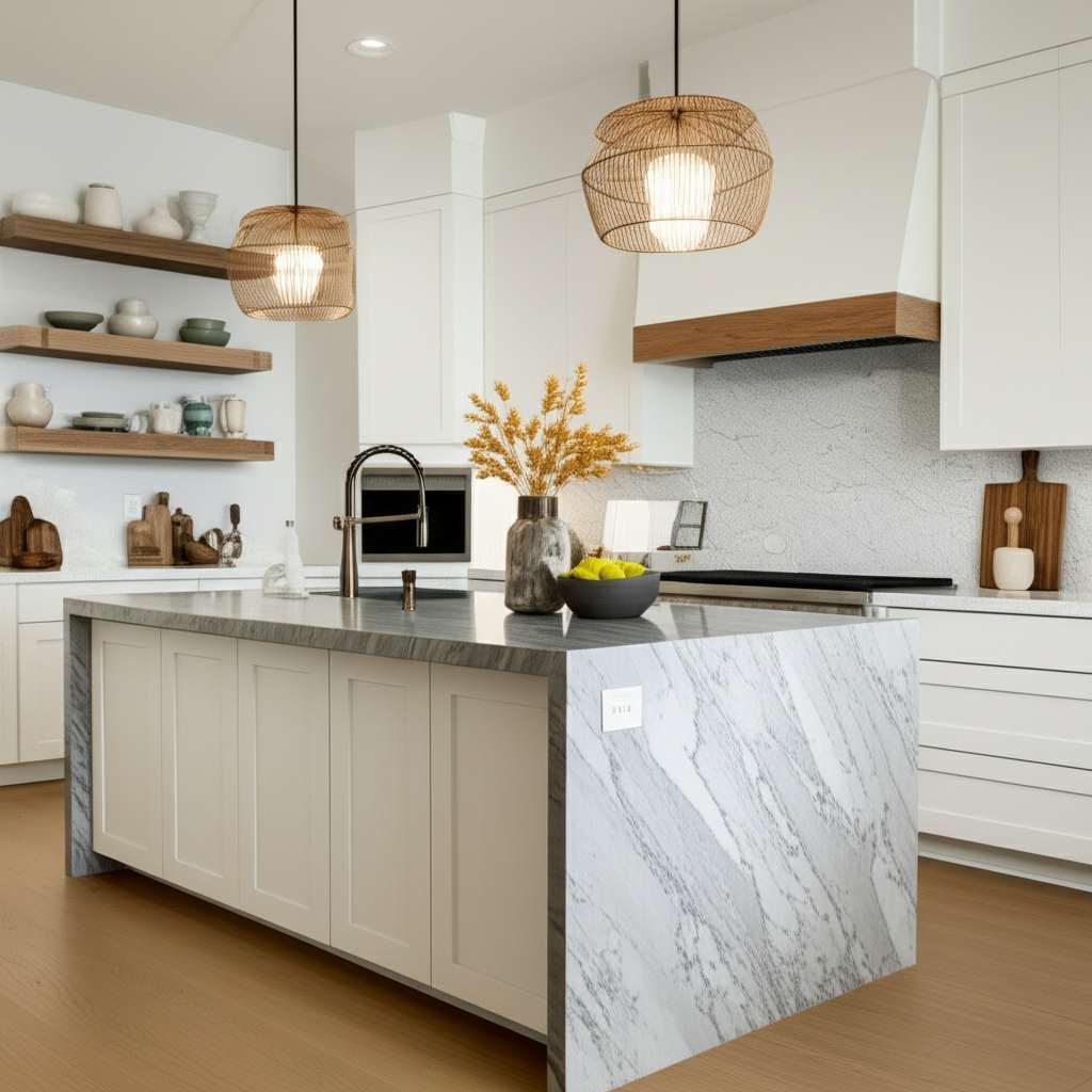 Generate a high-quality, relevant image prompt for an article about: 10 Kitchen Decor Trends For 202