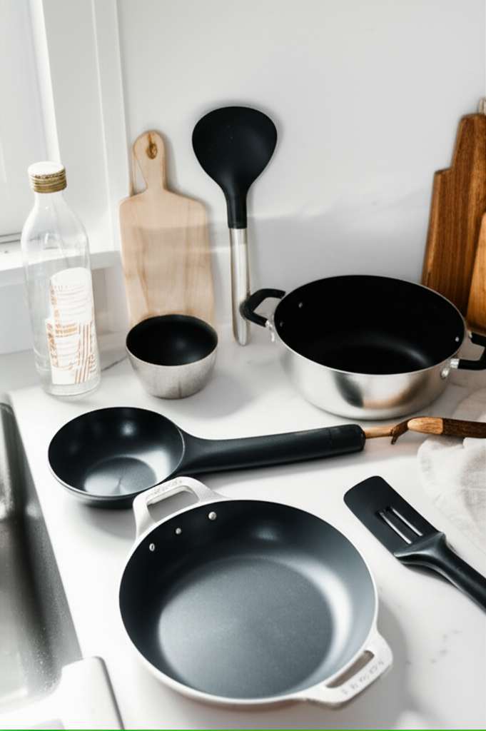 Generate a high-quality, relevant image prompt for an article about: 8 Minimalist Kitchen Essentials