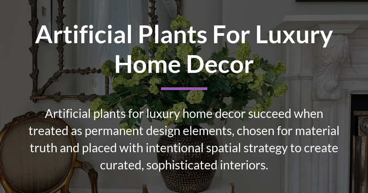 artificial plants for luxury home decor