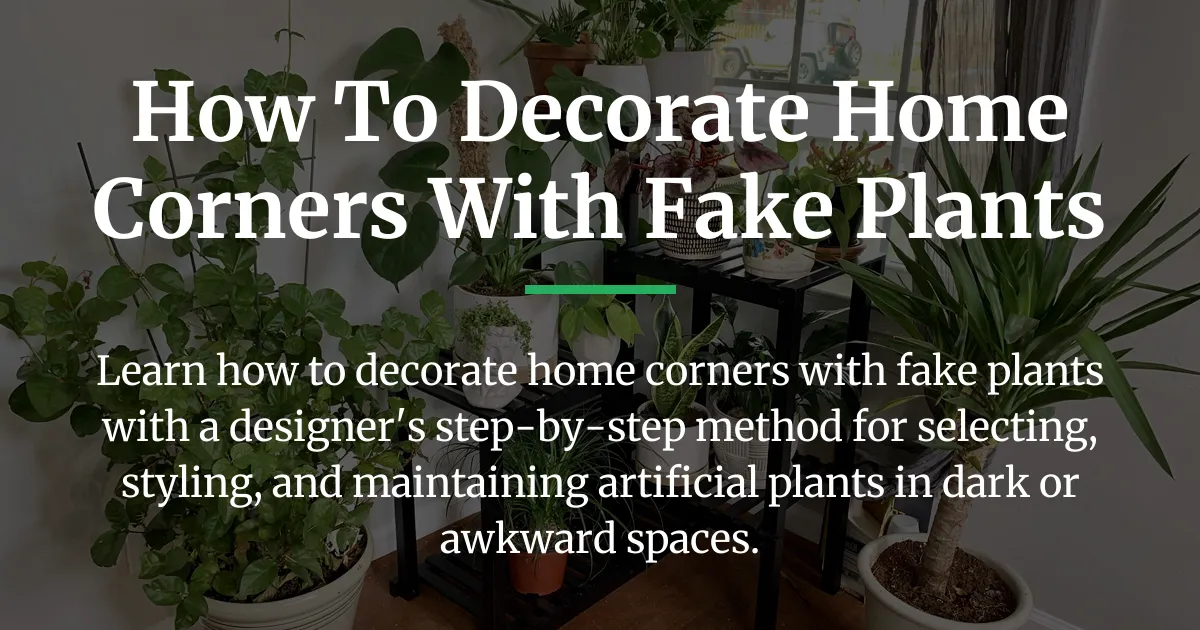 how to decorate home corners with fake plants