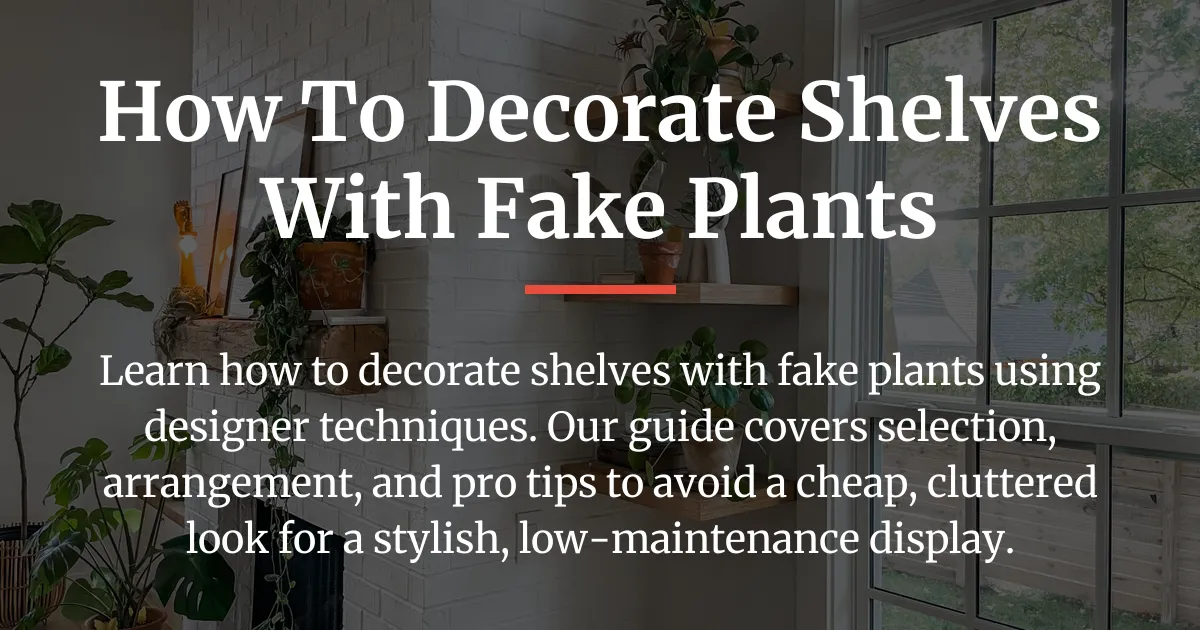 how to decorate shelves with fake plants
