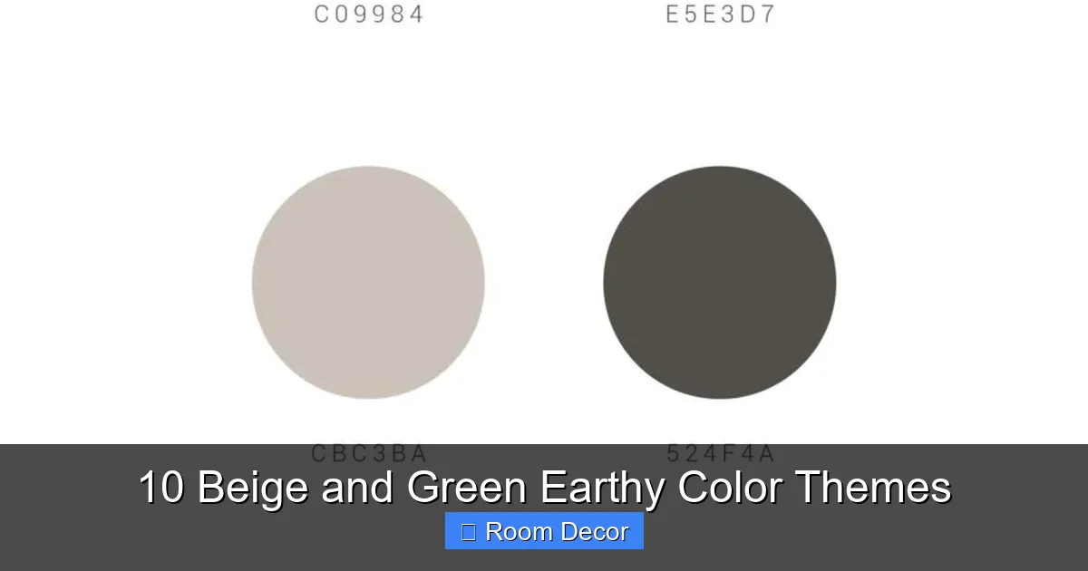 10 Beige and Green Earthy Color Themes