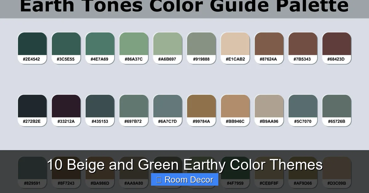 10 Beige and Green Earthy Color Themes