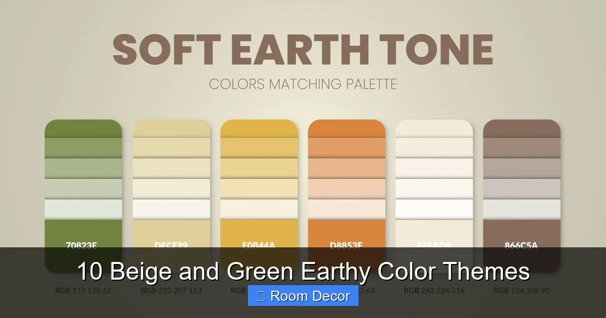 10 Beige and Green Earthy Color Themes