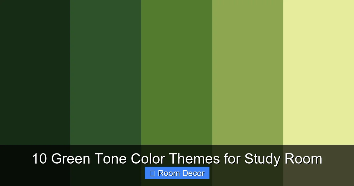 10 Green Tone Color Themes for Study Room