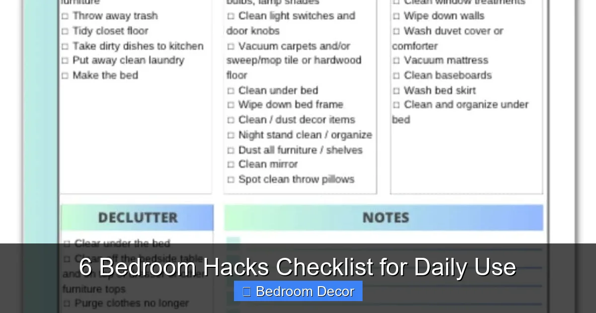 6 Bedroom Hacks Checklist for Daily Use