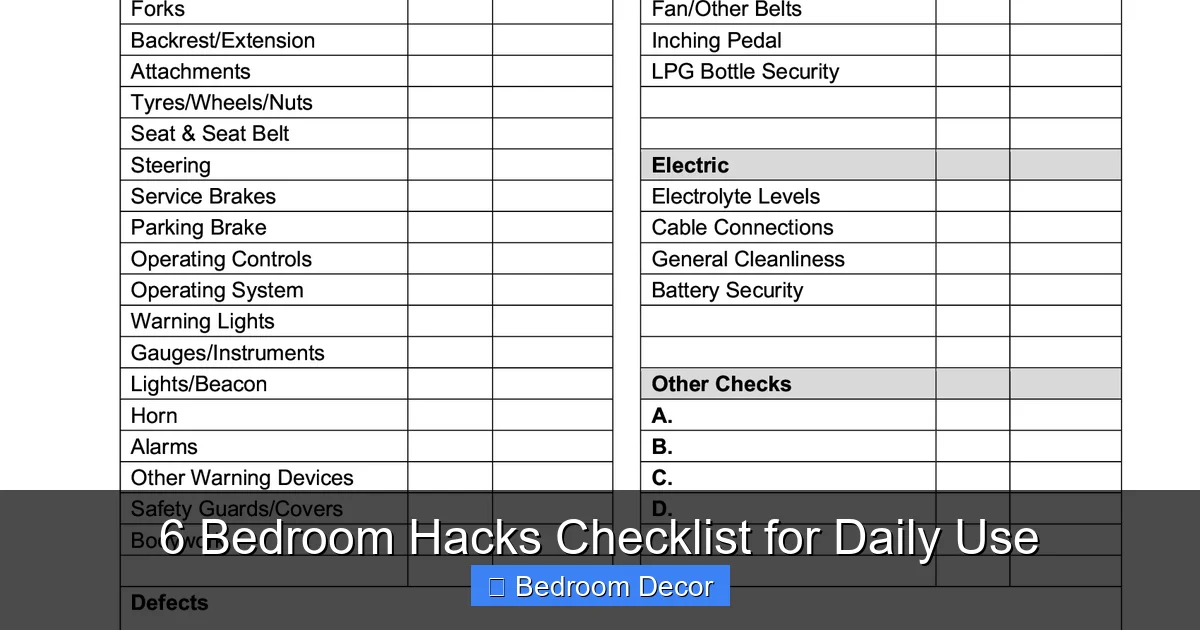 6 Bedroom Hacks Checklist for Daily Use