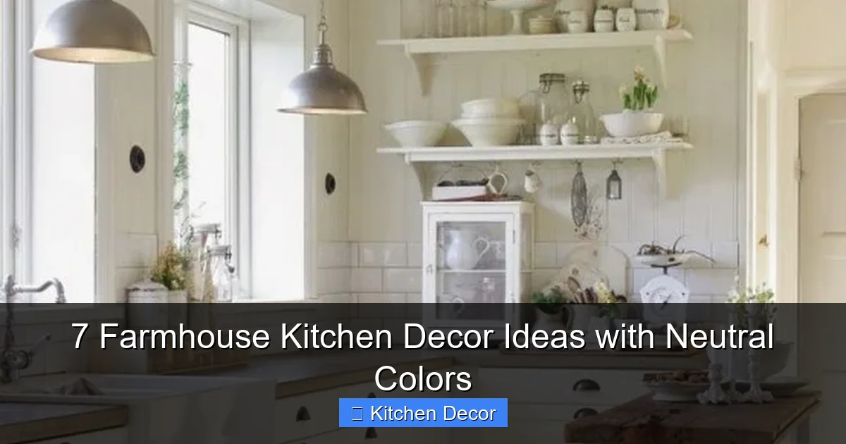 7 Farmhouse Kitchen Decor Ideas with Neutral Colors