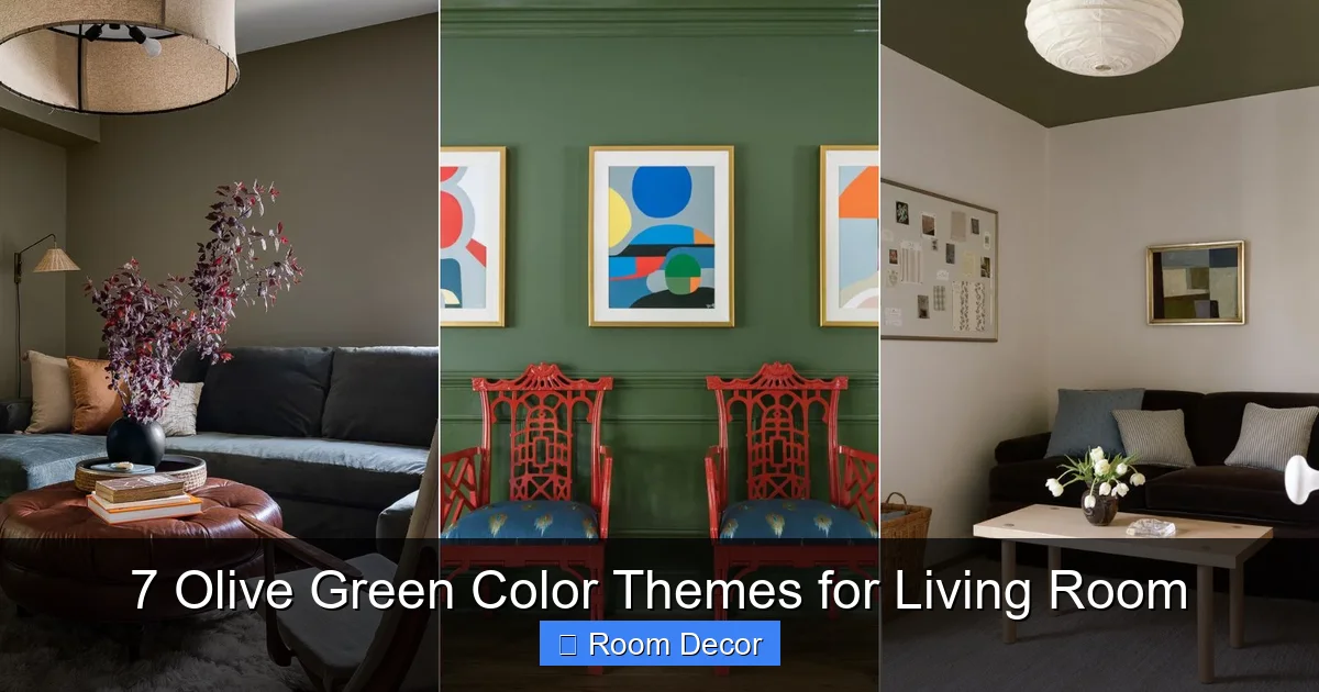 7 Olive Green Color Themes for Living Room