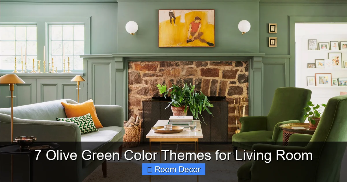 7 Olive Green Color Themes for Living Room