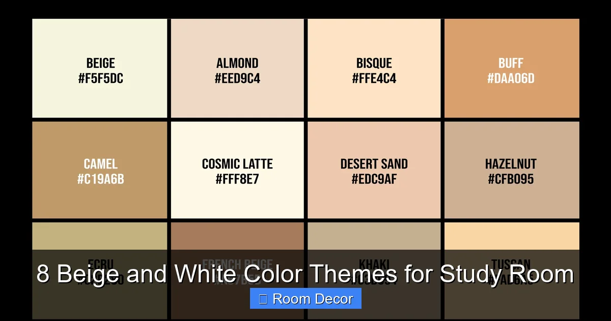 8 Beige and White Color Themes for Study Room