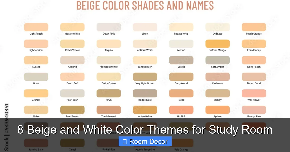 8 Beige and White Color Themes for Study Room
