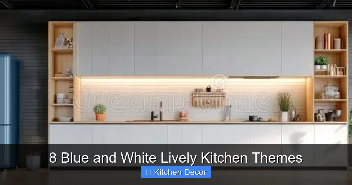 8 Blue and White Lively Kitchen Themes