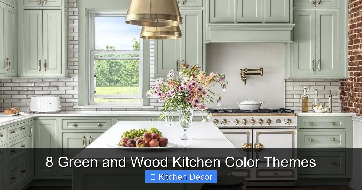 8 Green and Wood Kitchen Color Themes