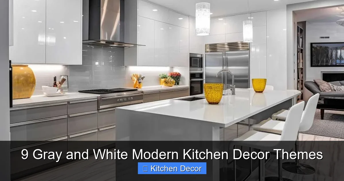 9 Gray and White Modern Kitchen Decor Themes