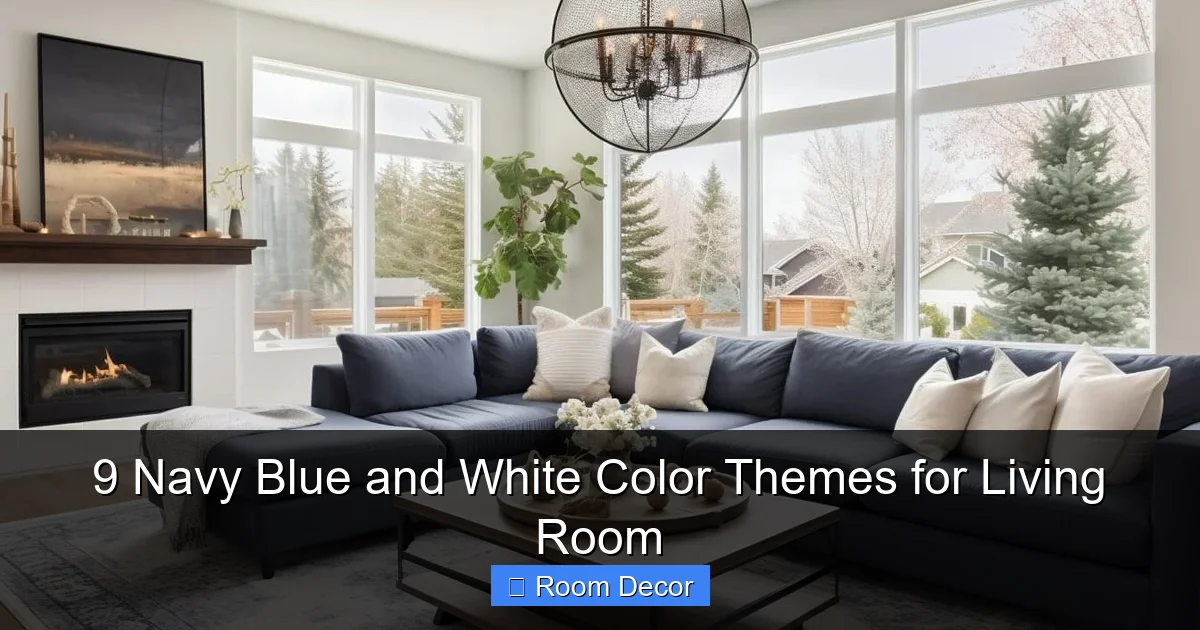 9 Navy Blue and White Color Themes for Living Room