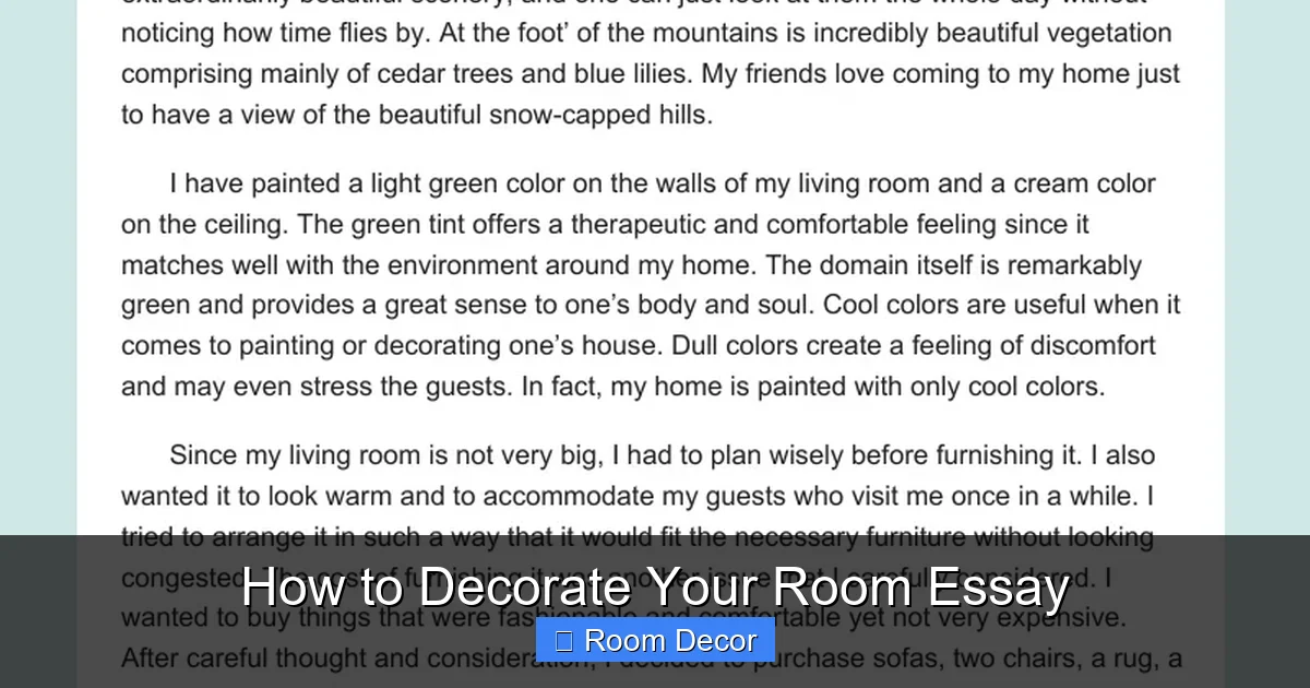 How to Decorate Your Room Essay