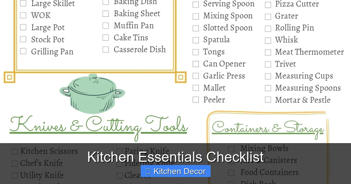 Kitchen Essentials Checklist