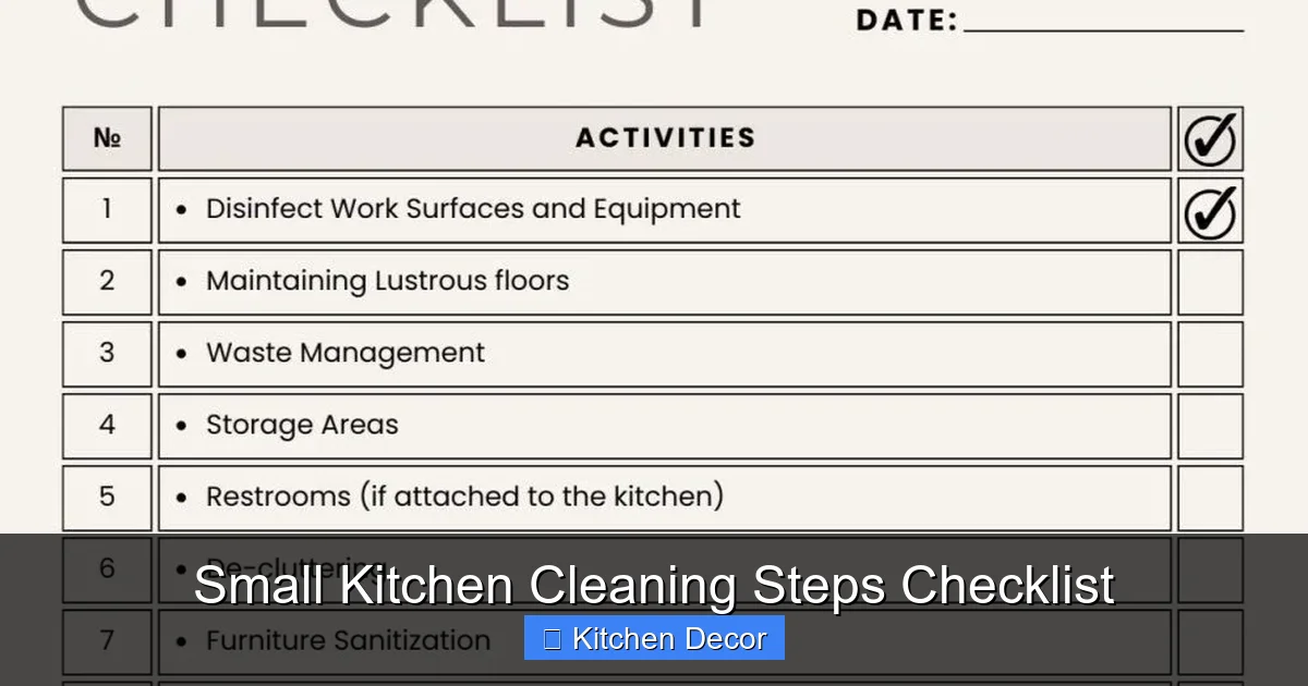 Small Kitchen Cleaning Steps Checklist