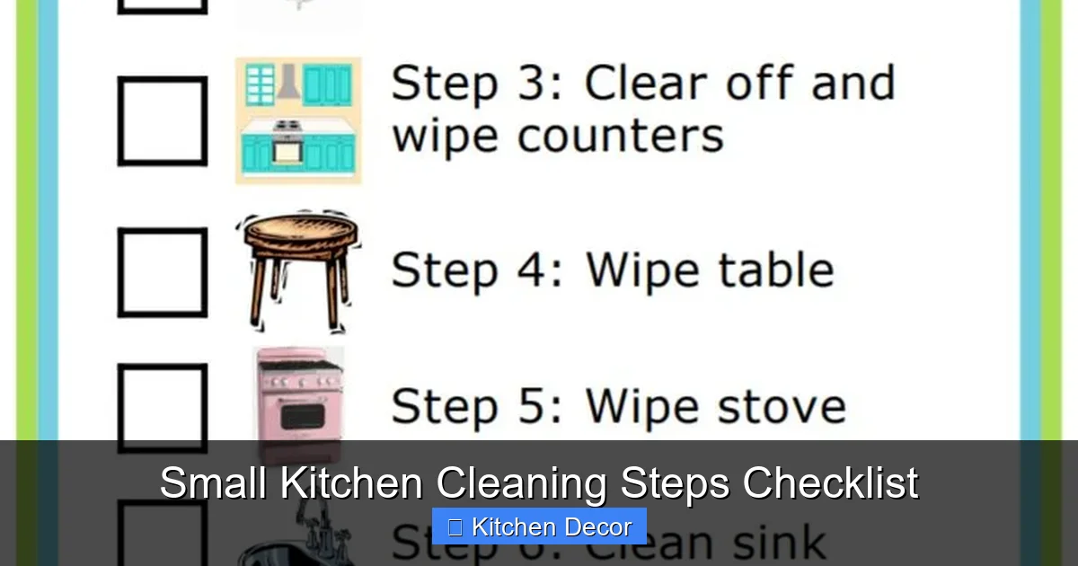 Small Kitchen Cleaning Steps Checklist