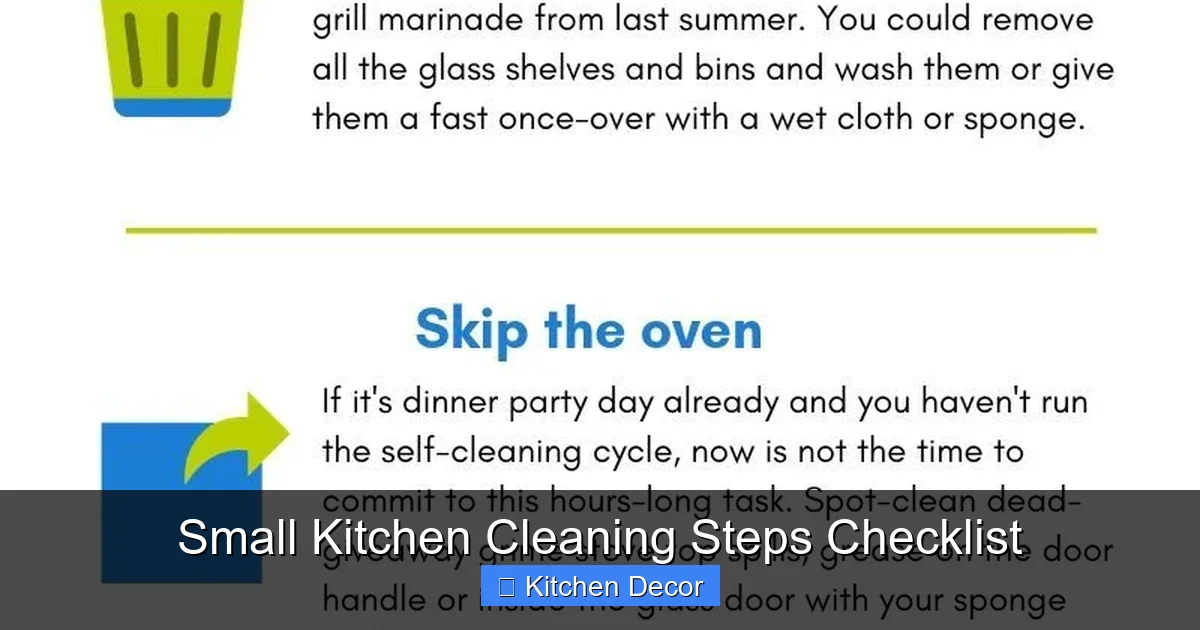 Small Kitchen Cleaning Steps Checklist