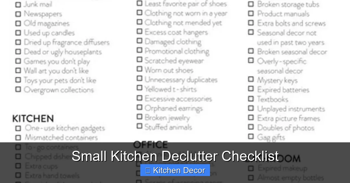 Small Kitchen Declutter Checklist