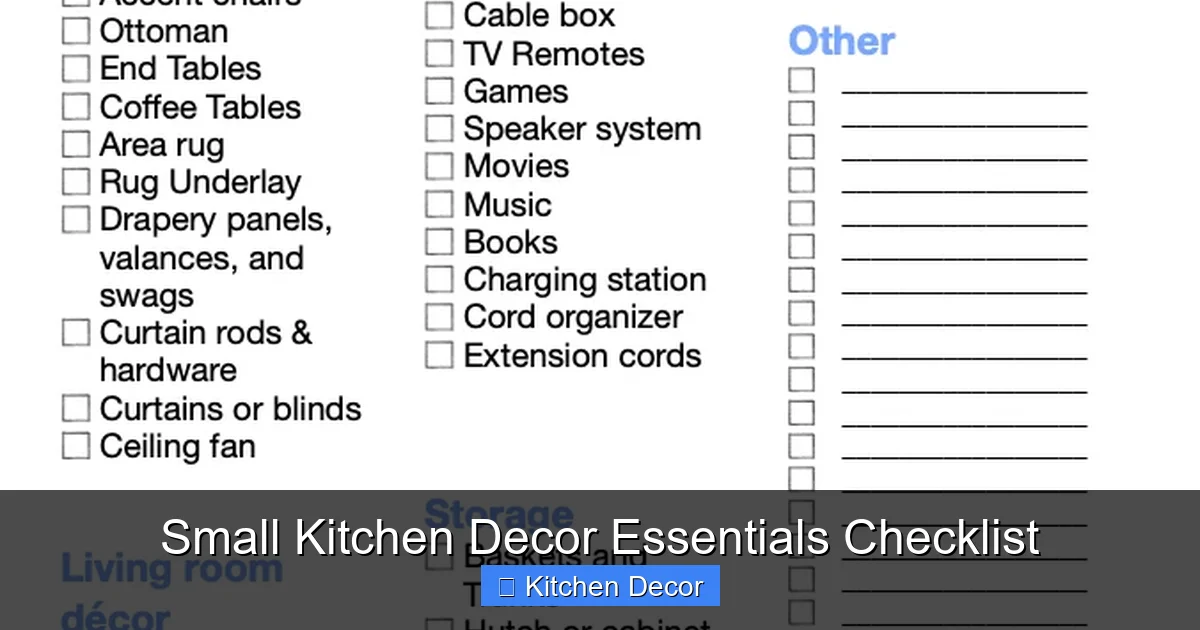 Small Kitchen Decor Essentials Checklist