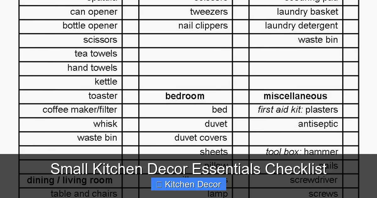 Small Kitchen Decor Essentials Checklist