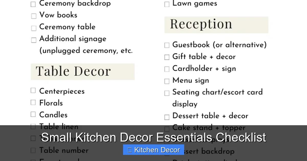 Small Kitchen Decor Essentials Checklist