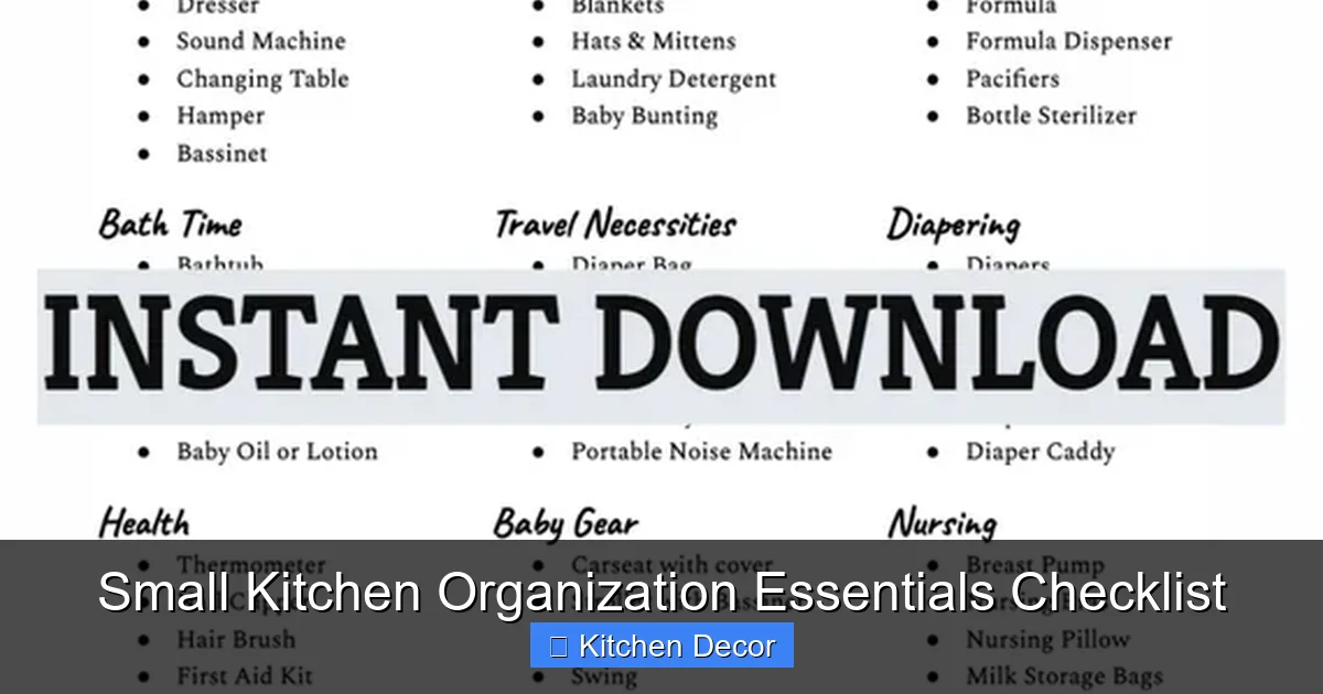 Small Kitchen Organization Essentials Checklist