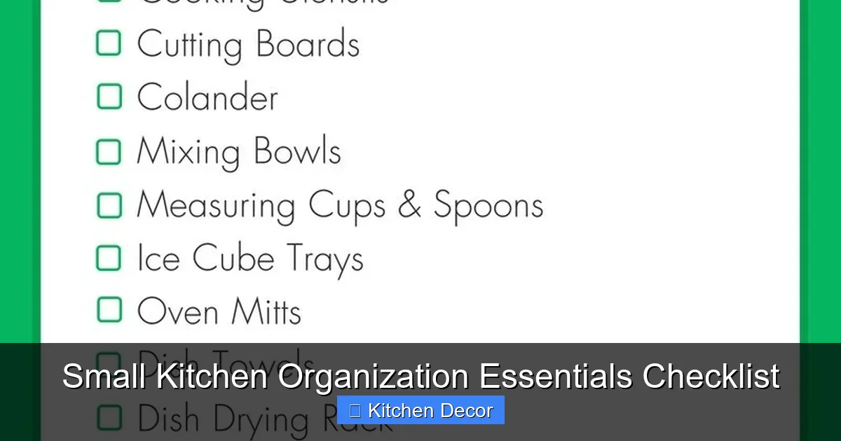 Small Kitchen Organization Essentials Checklist