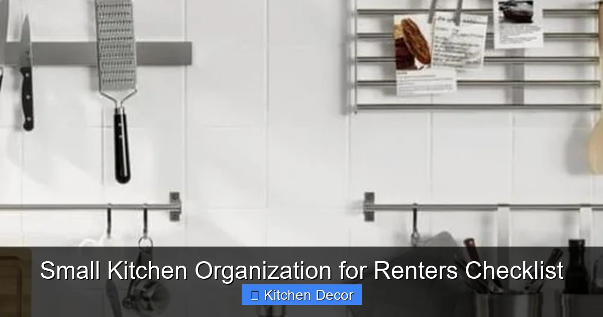 Small Kitchen Organization for Renters Checklist