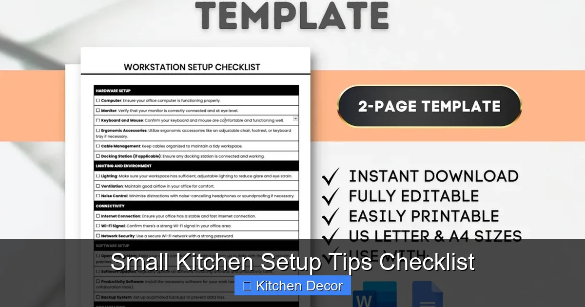 Small Kitchen Setup Tips Checklist