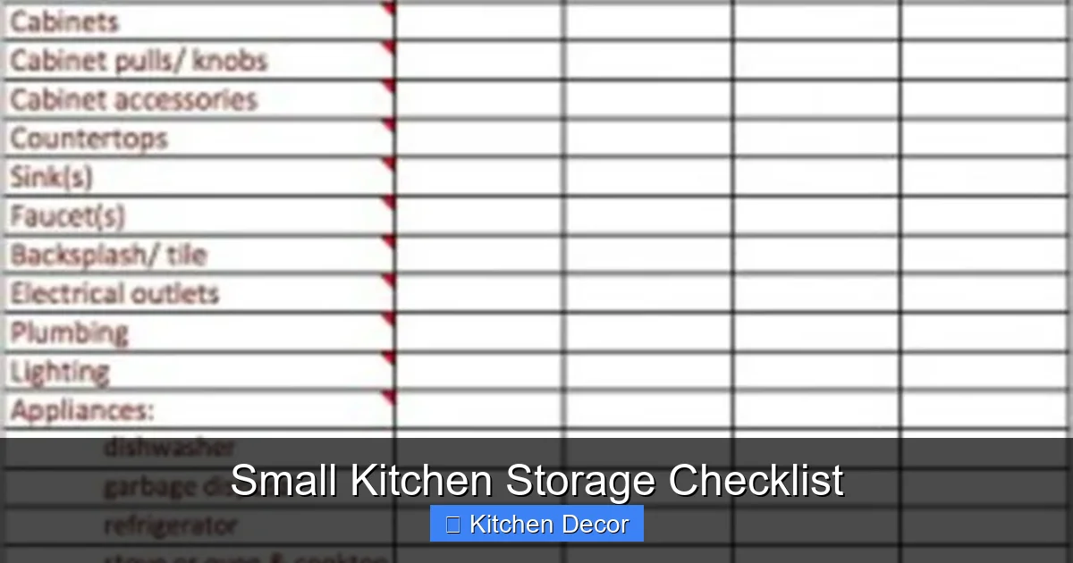 Small Kitchen Storage Checklist