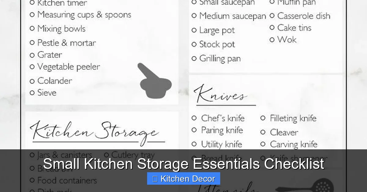 Small Kitchen Storage Essentials Checklist