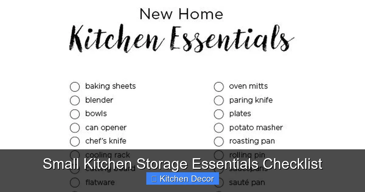 Small Kitchen Storage Essentials Checklist