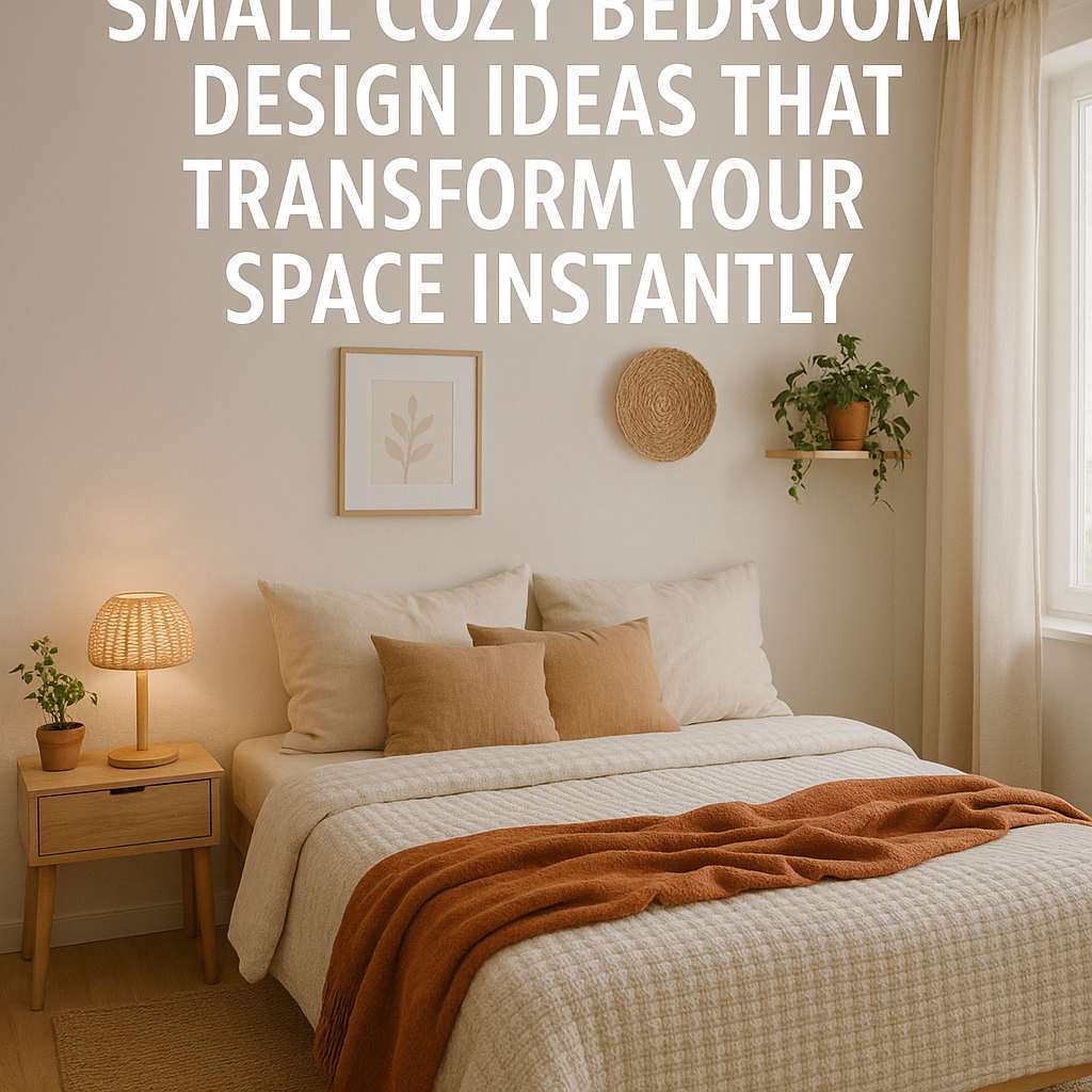 Generate a high-quality, relevant image prompt for an article about: Small Cozy Bedroom Design Ideas