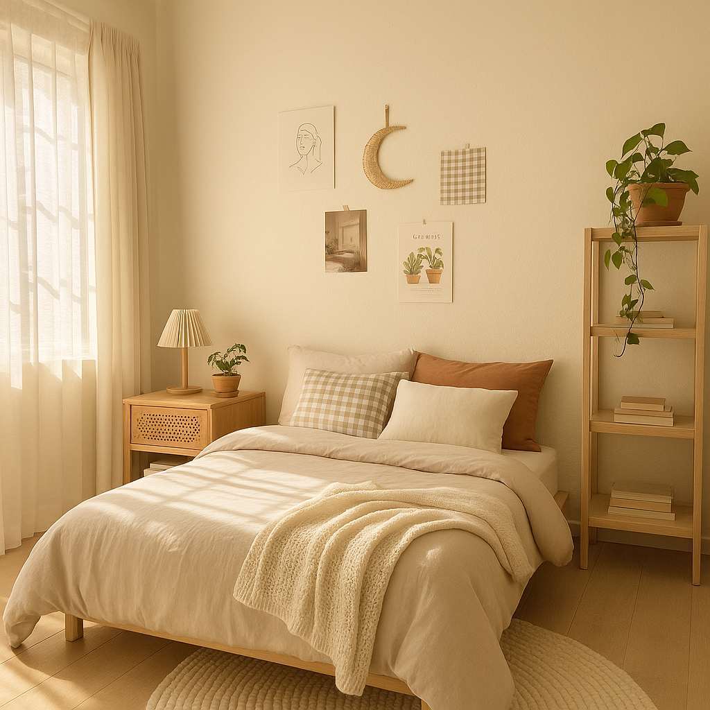 Generate a high-quality, relevant image prompt for an article about: Small Aesthetic Room Design Ide