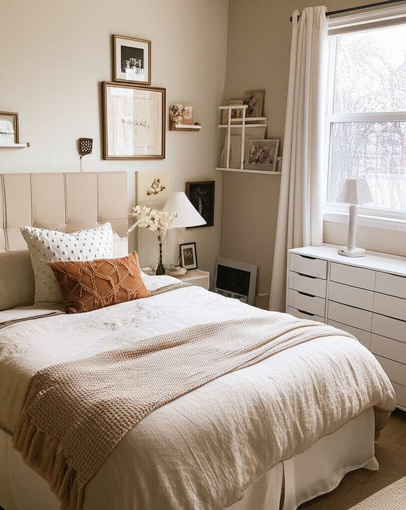 Generate a high-quality, relevant image prompt for an article about: Small Budget Friendly Bedroom D