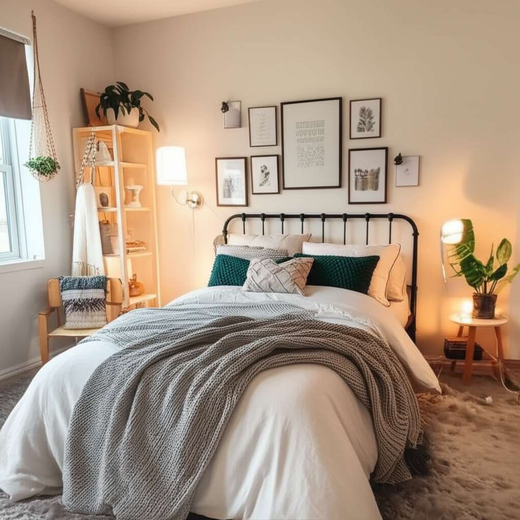 Generate a high-quality, relevant image prompt for an article about: Small Room Aesthetic Decor Idea