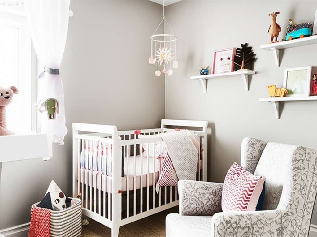 Generate a high-quality, relevant image prompt for an article about: Small Girl Nursery Room Design